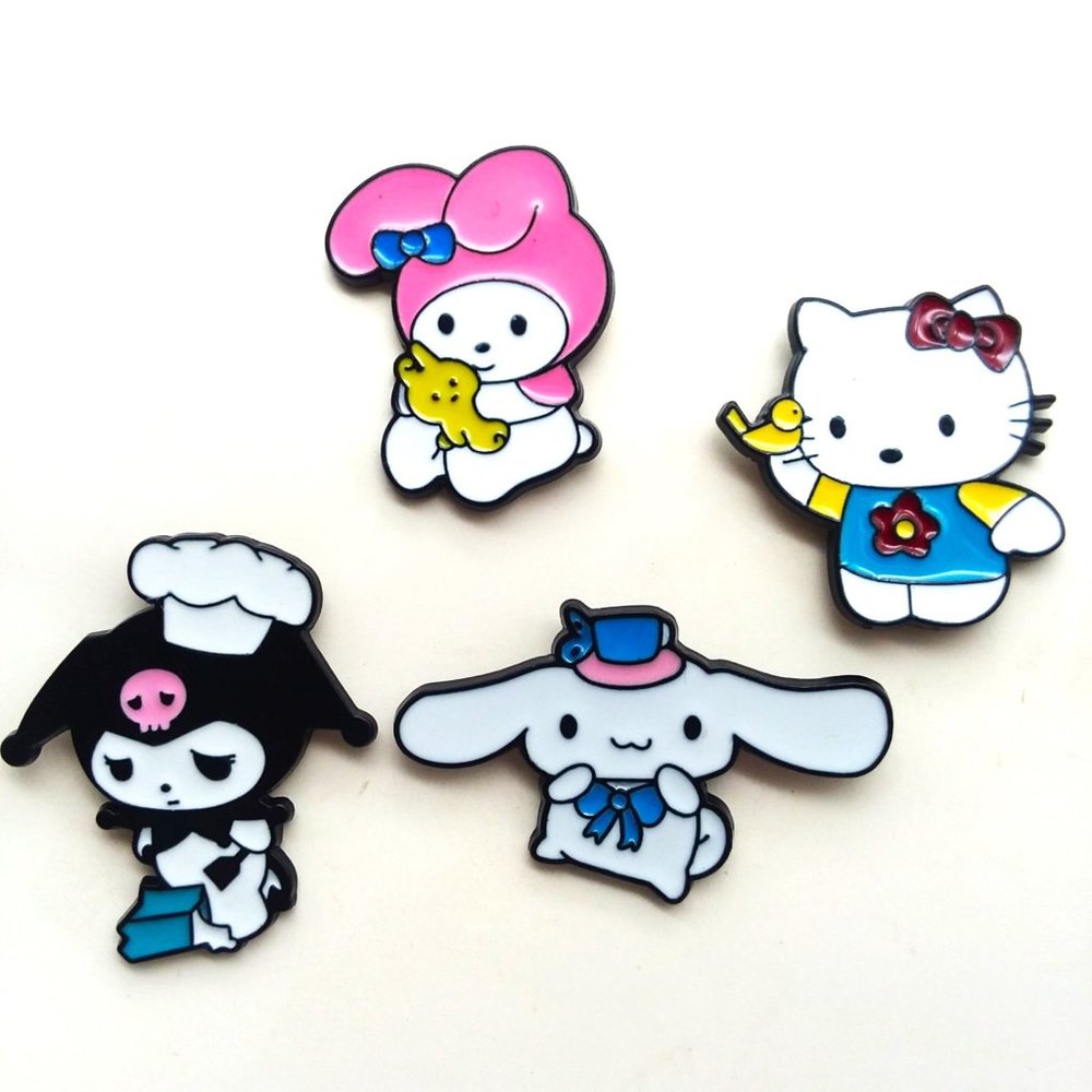 Pins 4 Sanrio Hello Kitty Friends Kuromi Scene Melody Cinnamoroll Emo Rave Punk